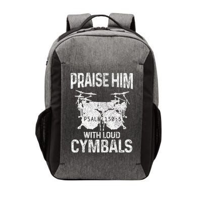 Drummer Praise Him With Loud Cymbals Drumming Christian Vector Backpack