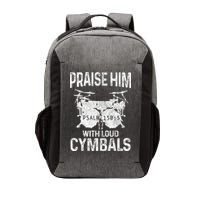 Drummer Praise Him With Loud Cymbals Drumming Christian Vector Backpack