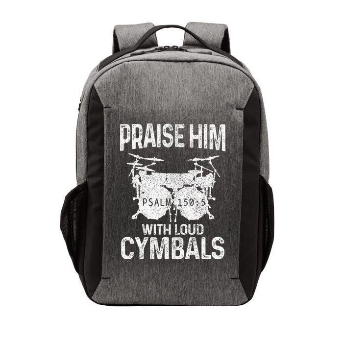 Drummer Praise Him With Loud Cymbals Drumming Christian Vector Backpack