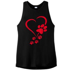 Dog Paws Hearts Baby Dogs Dog Paw Dog Paw Print Ladies PosiCharge Tri-Blend Wicking Tank