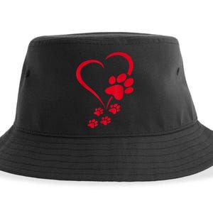 Dog Paws Hearts Baby Dogs Dog Paw Dog Paw Print Sustainable Bucket Hat