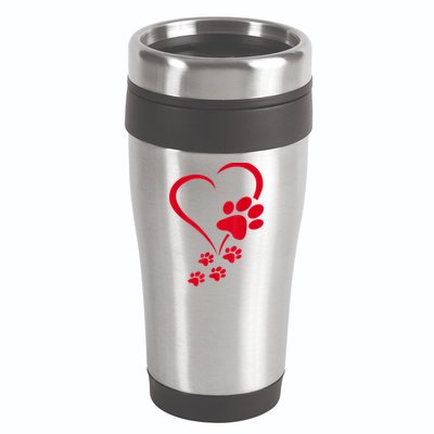 Dog Paws Hearts Baby Dogs Dog Paw Dog Paw Print 16oz Travel Tumbler