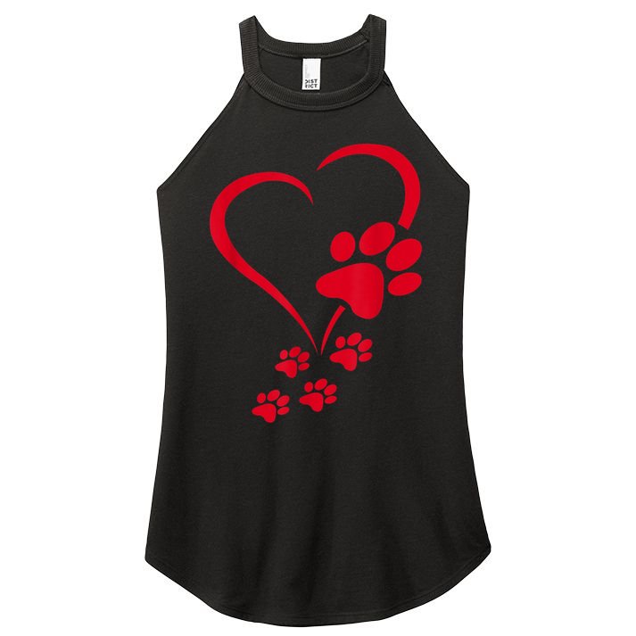 Dog Paws Hearts Baby Dogs Dog Paw Dog Paw Print Women's Perfect Tri Rocker Tank