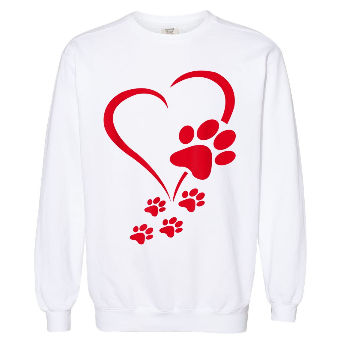 Dog Paws Hearts Baby Dogs Dog Paw Dog Paw Print Garment-Dyed Sweatshirt