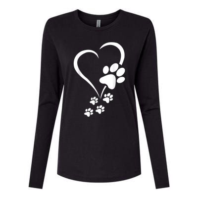 Dog Paws Hearts Baby Dogs Dog Paw Dog Paw Print Womens Cotton Relaxed Long Sleeve T-Shirt