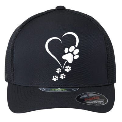 Dog Paws Hearts Baby Dogs Dog Paw Dog Paw Print Flexfit Unipanel Trucker Cap