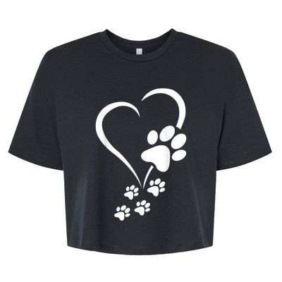 Dog Paws Hearts Baby Dogs Dog Paw Dog Paw Print Bella+Canvas Jersey Crop Tee