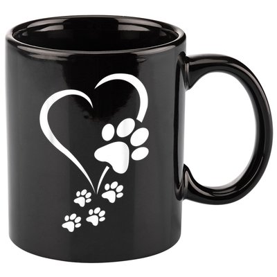 Dog Paws Hearts Baby Dogs Dog Paw Dog Paw Print 11oz C Handle Ceramic Mug