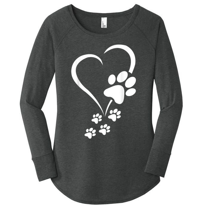 Dog Paws Hearts Baby Dogs Dog Paw Dog Paw Print Women's Perfect Tri Tunic Long Sleeve Shirt