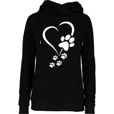 Dog Paws Hearts Baby Dogs Dog Paw Dog Paw Print Womens Funnel Neck Pullover Hood