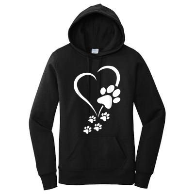 Dog Paws Hearts Baby Dogs Dog Paw Dog Paw Print Women's Pullover Hoodie