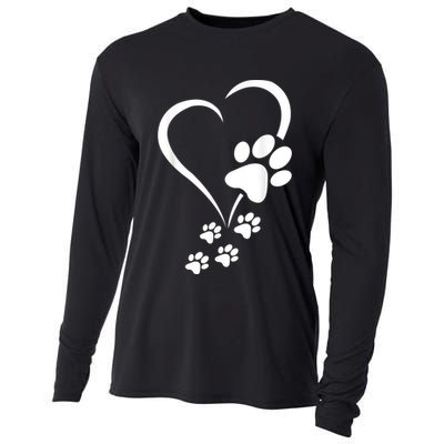 Dog Paws Hearts Baby Dogs Dog Paw Dog Paw Print Cooling Performance Long Sleeve Crew