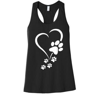 Dog Paws Hearts Baby Dogs Dog Paw Dog Paw Print Women's Racerback Tank