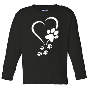 Dog Paws Hearts Baby Dogs Dog Paw Dog Paw Print Toddler Long Sleeve Shirt