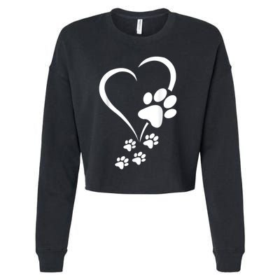 Dog Paws Hearts Baby Dogs Dog Paw Dog Paw Print Cropped Pullover Crew