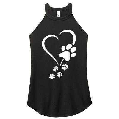 Dog Paws Hearts Baby Dogs Dog Paw Dog Paw Print Women's Perfect Tri Rocker Tank