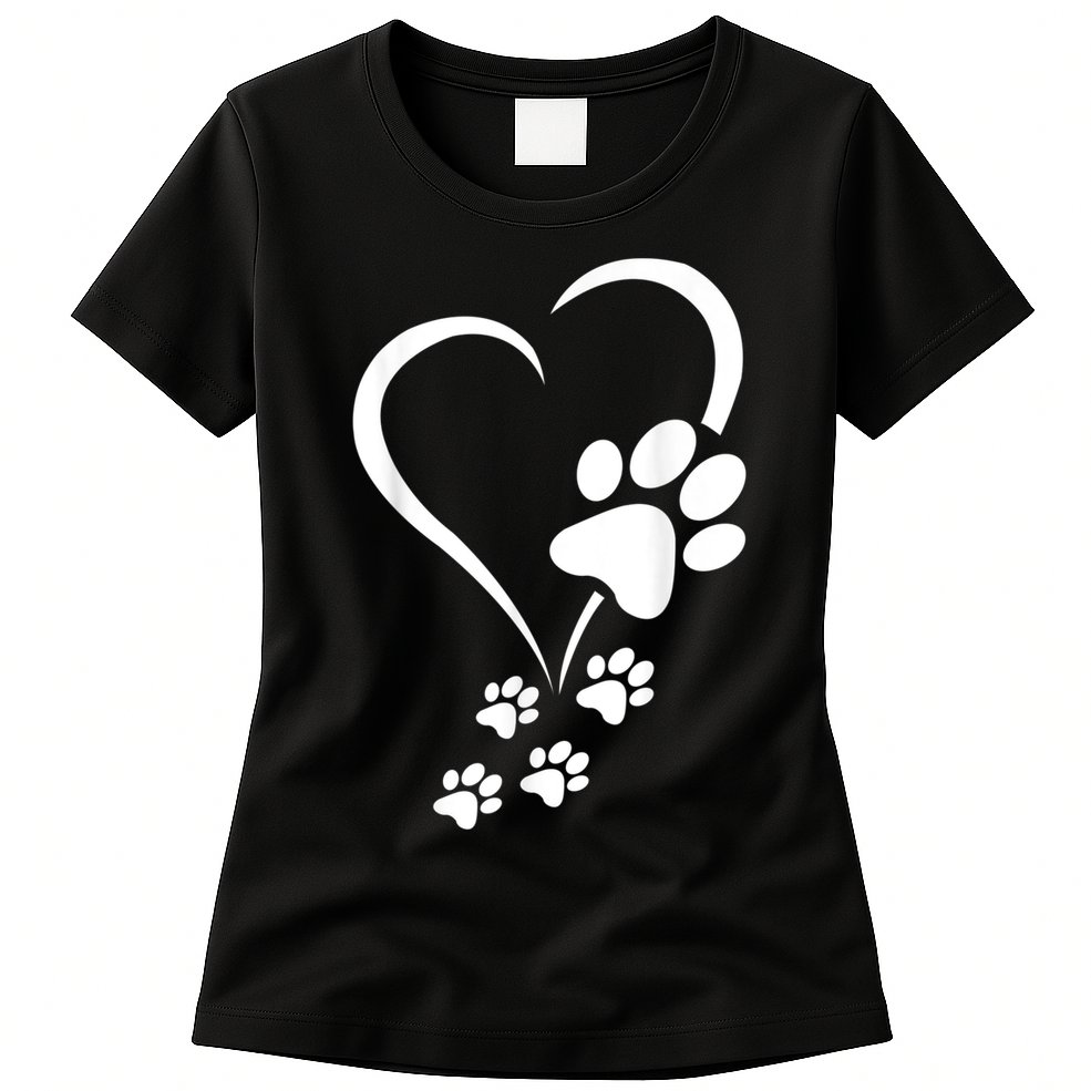 Dog Paws Hearts Baby Dogs Dog Paw Dog Paw Print Womens T-Shirt