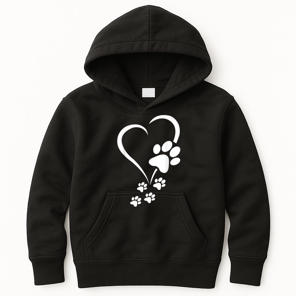 Dog Paws Hearts Baby Dogs Dog Paw Dog Paw Print Kids Hoodie