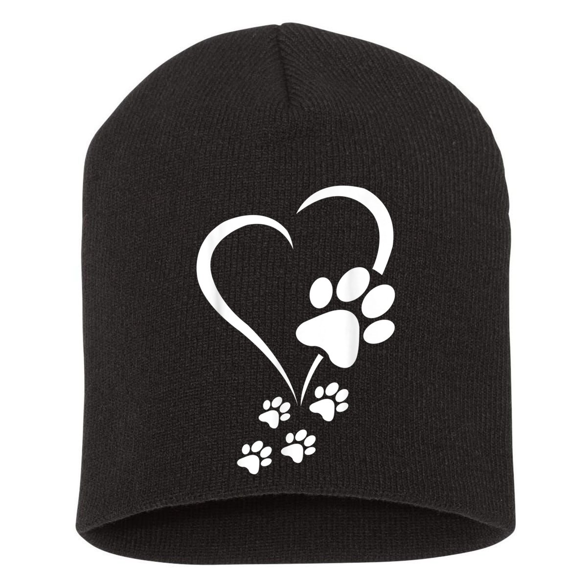 Dog Paws Hearts Baby Dogs Dog Paw Dog Paw Print Short Acrylic Beanie