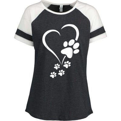 Dog Paws Hearts Baby Dogs Dog Paw Dog Paw Print Enza Ladies Jersey Colorblock Tee