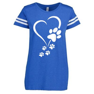 Dog Paws Hearts Baby Dogs Dog Paw Dog Paw Print Enza Ladies Jersey Football T-Shirt