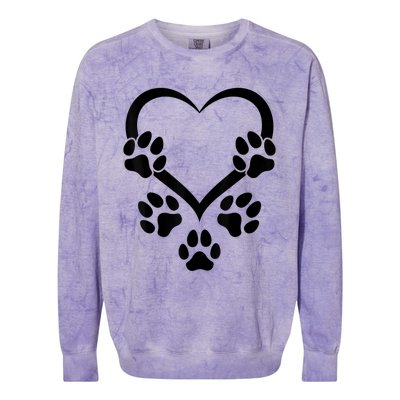 Dog Paw Heart Baby Dogs Dog Paws Hearts Dog Paw Colorblast Crewneck Sweatshirt