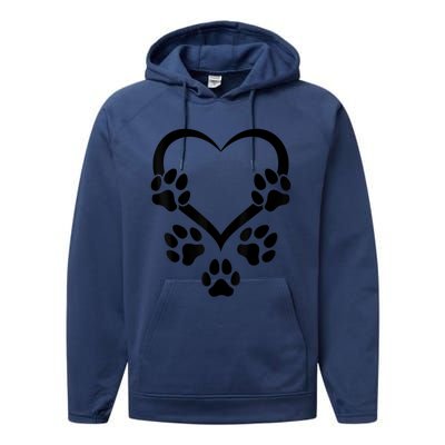 Dog Paw Heart Baby Dogs Dog Paws Hearts Dog Paw Performance Fleece Hoodie