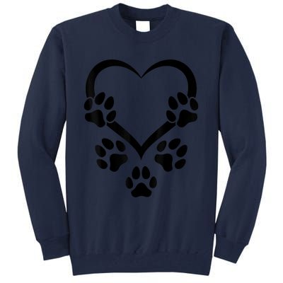 Dog Paw Heart Baby Dogs Dog Paws Hearts Dog Paw Tall Sweatshirt