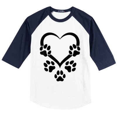 Dog Paw Heart Baby Dogs Dog Paws Hearts Dog Paw Baseball Sleeve Shirt