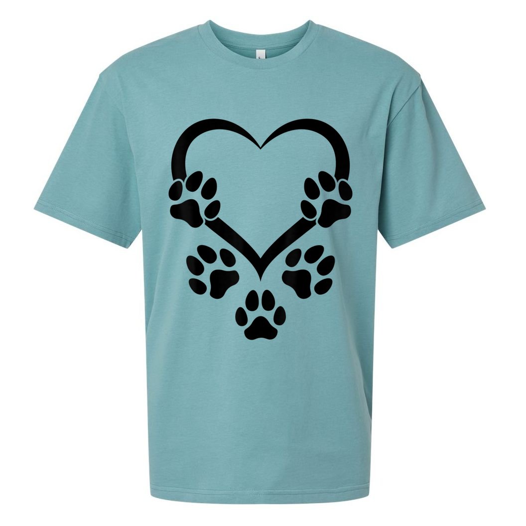 Dog Paw Heart Baby Dogs Dog Paws Hearts Dog Paw Sueded Cloud Jersey T-Shirt