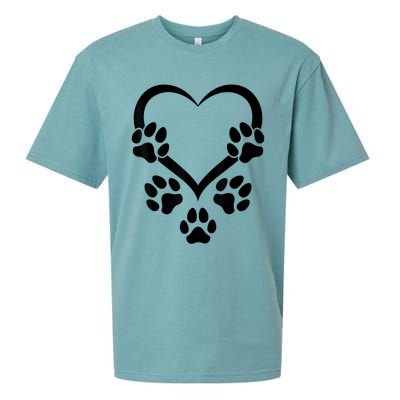 Dog Paw Heart Baby Dogs Dog Paws Hearts Dog Paw Sueded Cloud Jersey T-Shirt