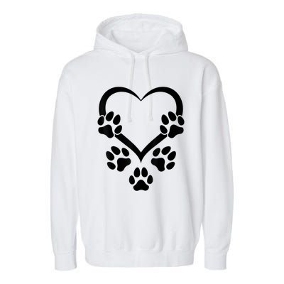 Dog Paw Heart Baby Dogs Dog Paws Hearts Dog Paw Garment-Dyed Fleece Hoodie