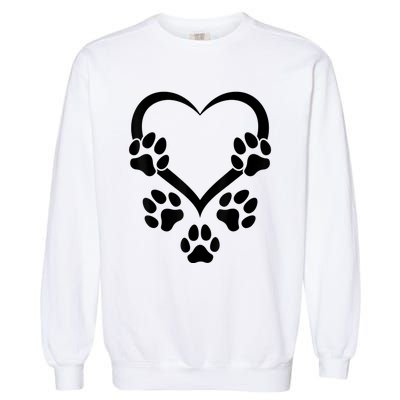 Dog Paw Heart Baby Dogs Dog Paws Hearts Dog Paw Garment-Dyed Sweatshirt