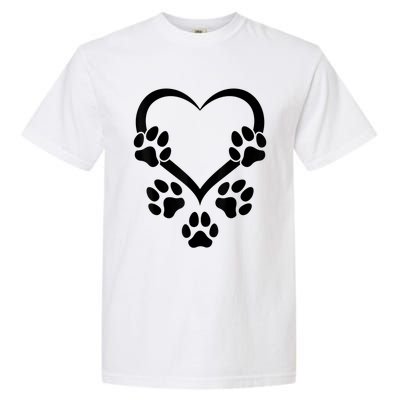 Dog Paw Heart Baby Dogs Dog Paws Hearts Dog Paw Garment-Dyed Heavyweight T-Shirt