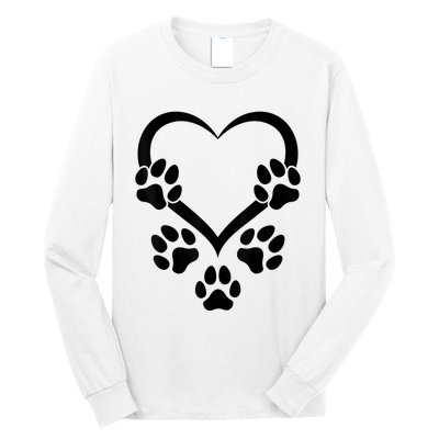 Dog Paw Heart Baby Dogs Dog Paws Hearts Dog Paw Long Sleeve Shirt