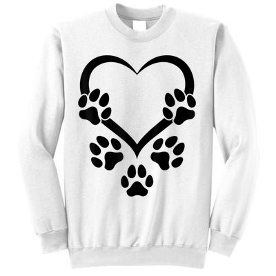 Dog Paw Heart Baby Dogs Dog Paws Hearts Dog Paw Sweatshirt