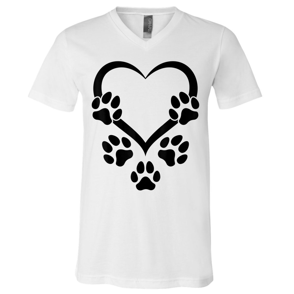 Dog Paw Heart Baby Dogs Dog Paws Hearts Dog Paw V-Neck T-Shirt