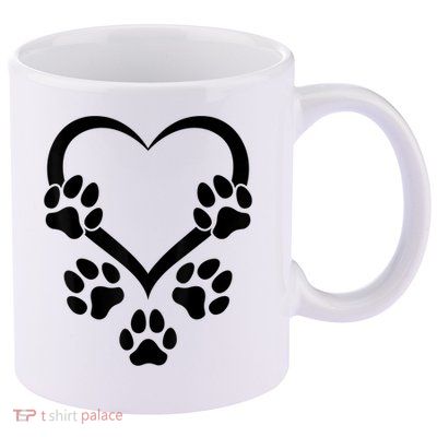 Dog Paw Heart Baby Dogs Dog Paws Hearts Dog Paw 11oz C Handle Ceramic Mug