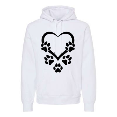 Dog Paw Heart Baby Dogs Dog Paws Hearts Dog Paw Premium Hoodie