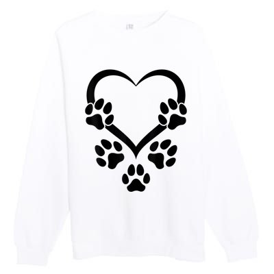 Dog Paw Heart Baby Dogs Dog Paws Hearts Dog Paw Premium Crewneck Sweatshirt