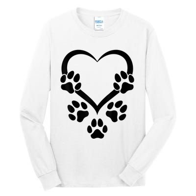 Dog Paw Heart Baby Dogs Dog Paws Hearts Dog Paw Tall Long Sleeve T-Shirt