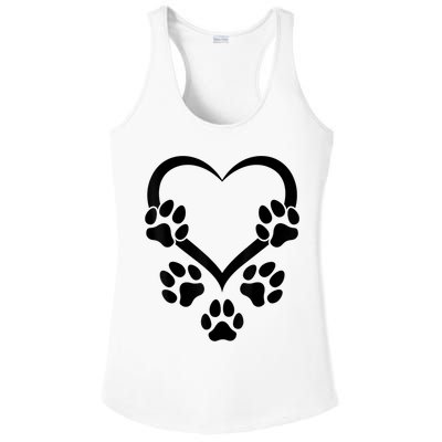 Dog Paw Heart Baby Dogs Dog Paws Hearts Dog Paw Ladies PosiCharge Competitor Racerback Tank
