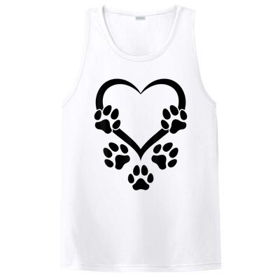 Dog Paw Heart Baby Dogs Dog Paws Hearts Dog Paw PosiCharge Competitor Tank