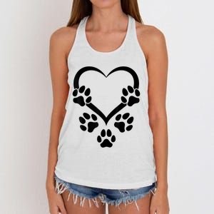 Dog Paw Heart Baby Dogs Dog Paws Hearts Dog Paw Women's Knotted Racerback Tank