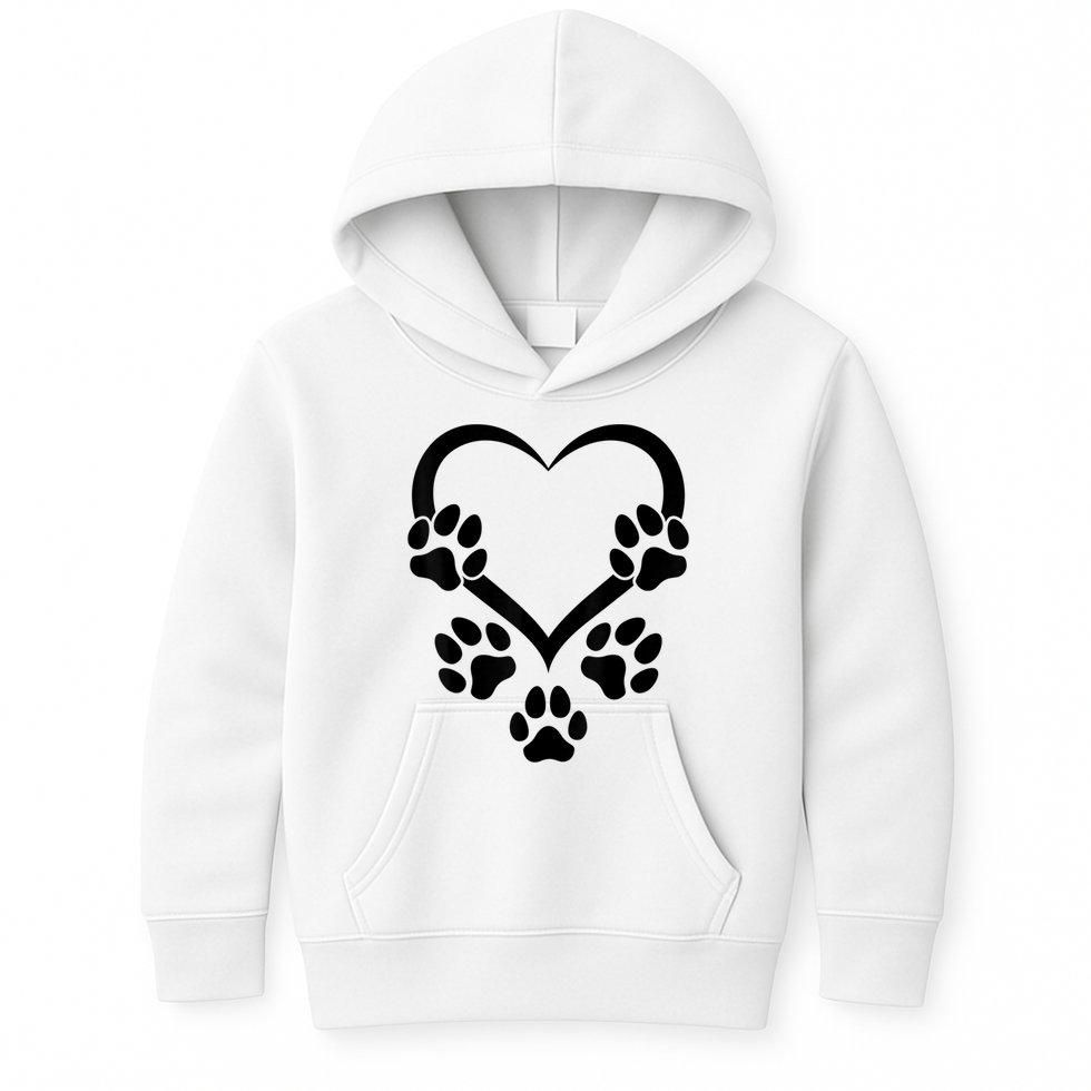 Dog Paw Heart Baby Dogs Dog Paws Hearts Dog Paw Kids Hoodie