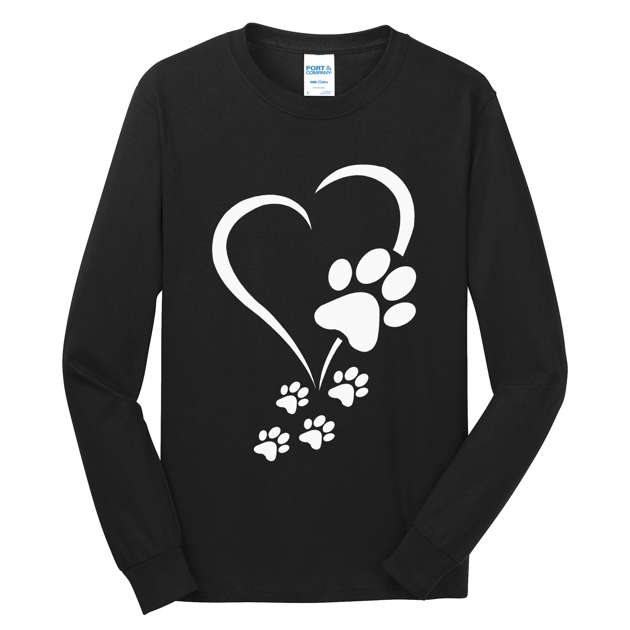 Dog Paw Heart Baby Dogs Dog Paws Hearts Dog Paw Print Tall Long Sleeve T-Shirt