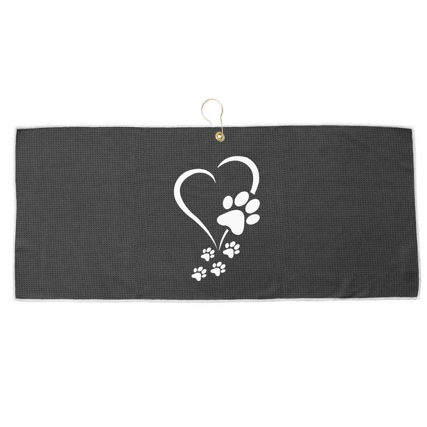 Dog Paw Heart Baby Dogs Dog Paws Hearts Dog Paw Print Large Microfiber Waffle Golf Towel