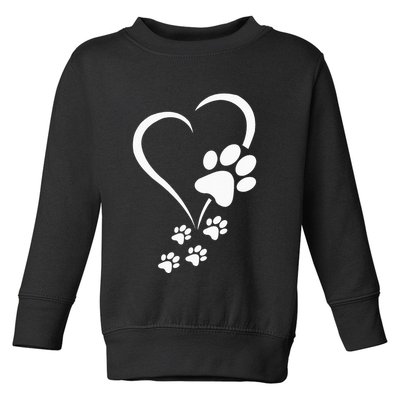 Dog Paw Heart Baby Dogs Dog Paws Hearts Dog Paw Print Toddler Sweatshirt