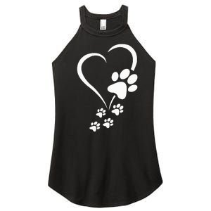 Dog Paw Heart Baby Dogs Dog Paws Hearts Dog Paw Print Women's Perfect Tri Rocker Tank