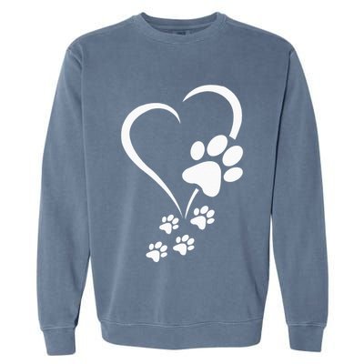 Dog Paw Heart Baby Dogs Dog Paws Hearts Dog Paw Print Garment-Dyed Sweatshirt